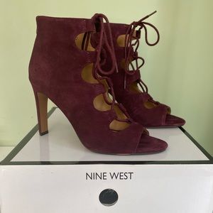 Nine West Burgundy Laceup Sandals